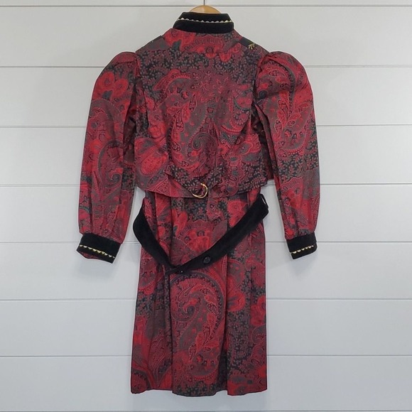 Daisy Kingdom Girls Vintage Bow Puff Sleeve Velvet Dress and Vest size 6 Holiday - Picture 8 of 16